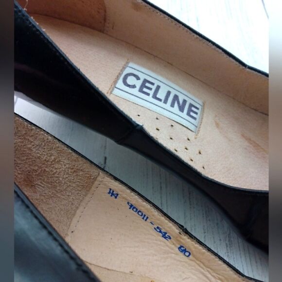 Celine Paris France Black Patent Leather Pumps Shoes Womens Vintage Authentic - Picture 10 of 16
